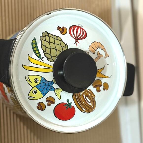 Vintage San Ignacio Enamelware Steamer 1Gallon Stockpot Steamer Insert & Divider - Picture 4 of 11